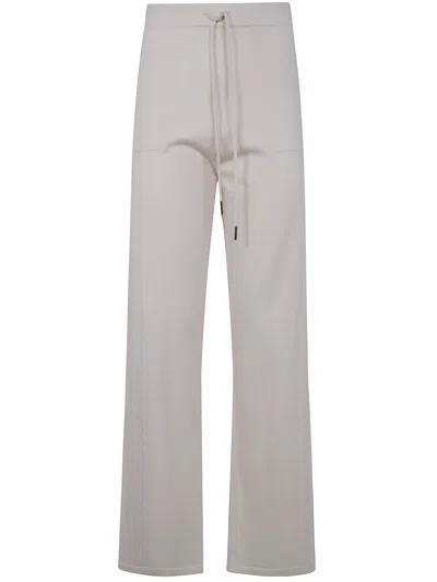 Courrèges Mix Viscose Long Knit Trousers In Gray