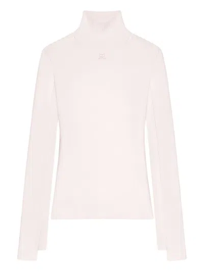 Courrèges Mock-neck Interlock Sweater In Purple