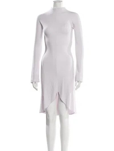 Pre-owned Courrèges Mock Neck Knee-length Dress In Pink