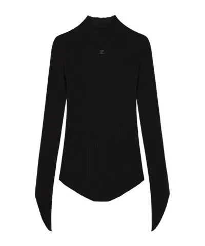 COURRÈGES MOCK NECK KNITTED TOP