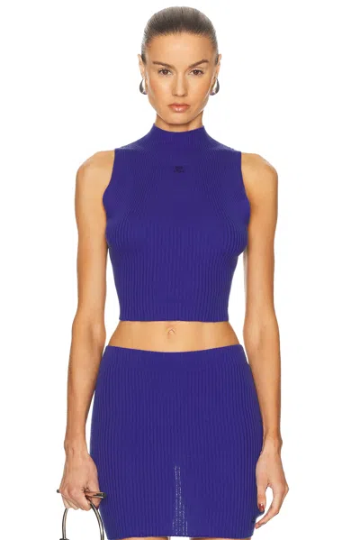 Courrèges Mock Neck Light Rib Top