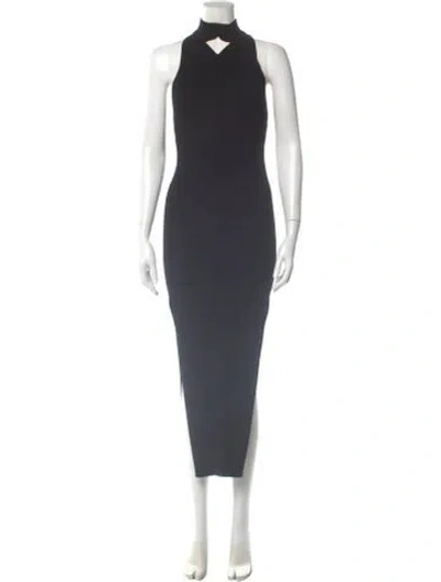 Pre-owned Courrèges Mock Neck Long Dress In Gray