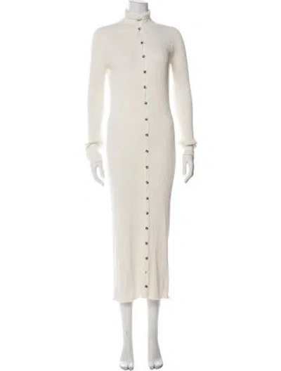 Pre-owned Courrèges Mock Neck Long Dress In Neutrals