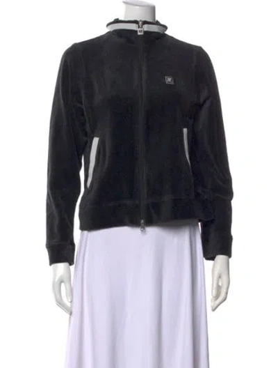 Pre-owned Courrèges Mock Neck Long Sleeve Top In Black