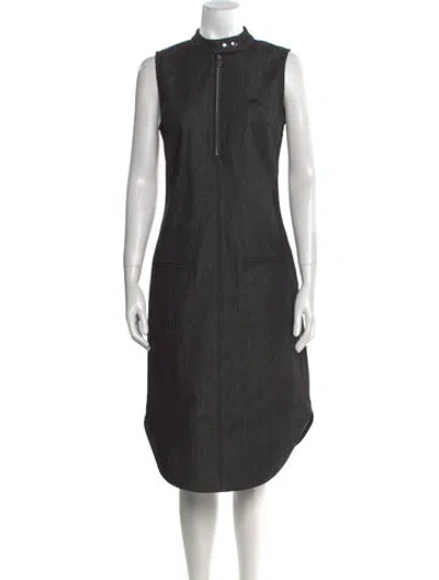 Pre-owned Courrèges Mock Neck Midi Length Dress W/ Tags In Black