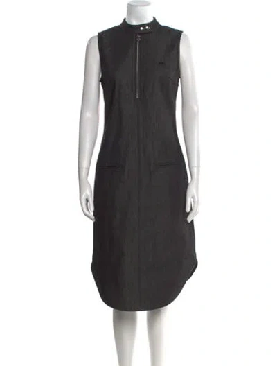 Pre-owned Courrèges Mock Neck Midi Length Dress W/ Tags In Black