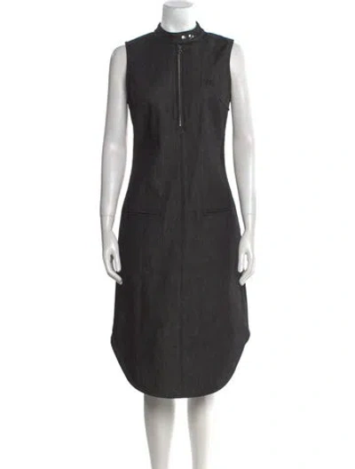 Pre-owned Courrèges Mock Neck Midi Length Dress W/ Tags In Black