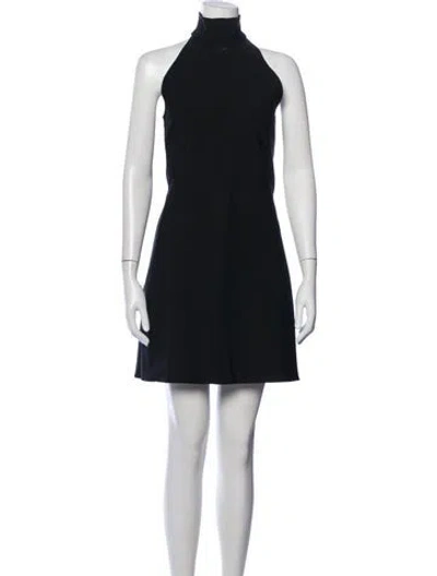 Pre-owned Courrèges Mock Neck Mini Dress In Black