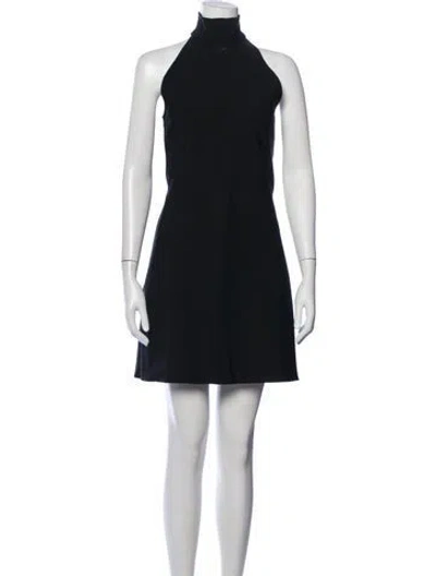 Pre-owned Courrèges Mock Neck Mini Dress In Black