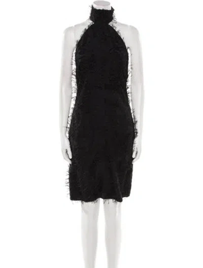 Pre-owned Courrèges Mock Neck Mini Dress W/ Tags In Black