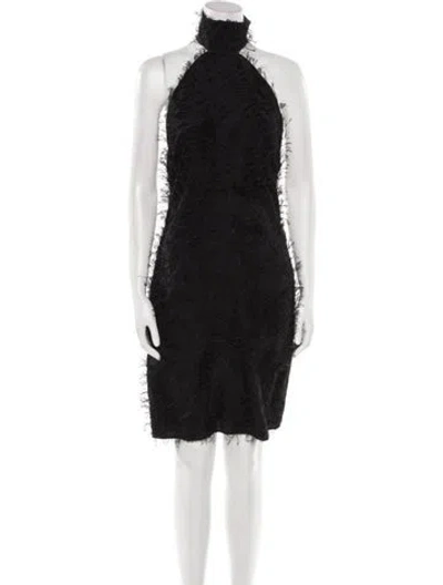 Pre-owned Courrèges Mock Neck Mini Dress W/ Tags In Black