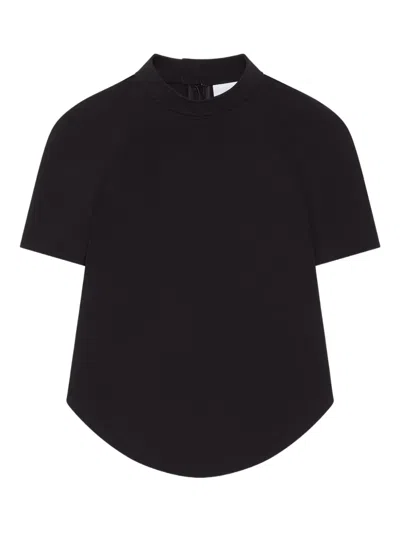 Courrèges Mock-neck Short-sleeve T-shirt In Black
