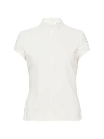 Courrèges Mock-neck Short-sleeve Top In White