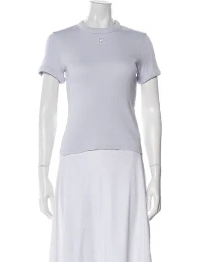 Pre-owned Courrèges Mock Neck Short Sleeve T-shirt In White