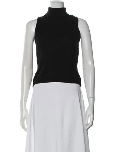 Pre-owned Courrèges Mock Neck Sleeveless Top In Blue