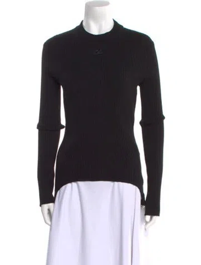 Pre-owned Courrèges Mock Neck Sweater In Black