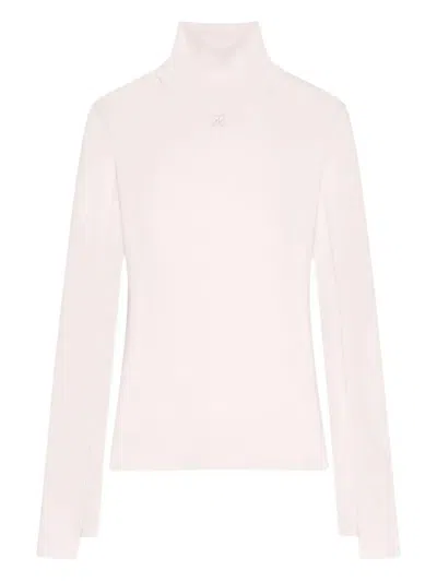 Courrèges Mock-neck Sweater In Pink