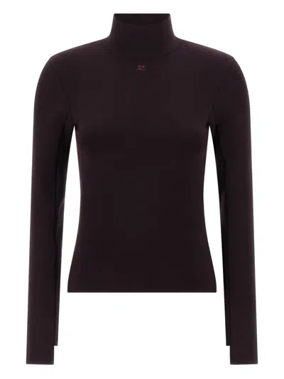 Courrèges Courreges Women Interlock Viscose Sweater In Brown
