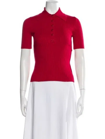 Pre-owned Courrèges Mock Neck Sweater In Red