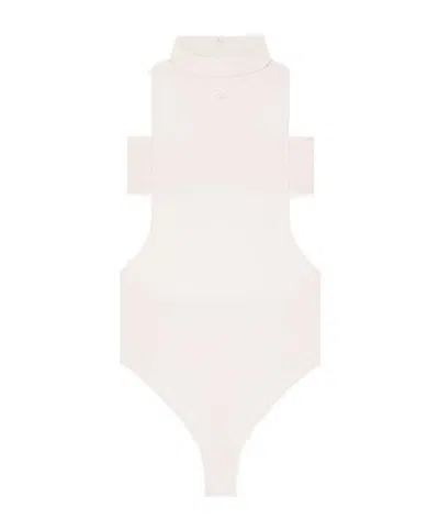 Courrèges Mock-neck Top In Natural Beige