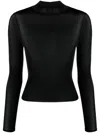 Courrèges Mockneck 2nd Skin Top In Black