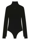 Courrèges Ribbed Mock-neck Bodysuit In Black