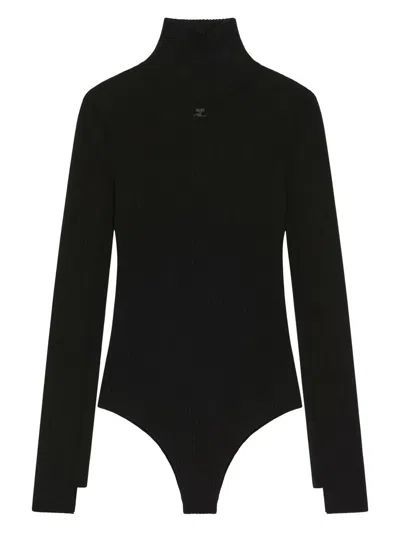 Courrèges Mockneck Rib Body In Black
