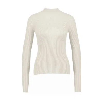 Courrèges Mockneck Sweater In Neutral