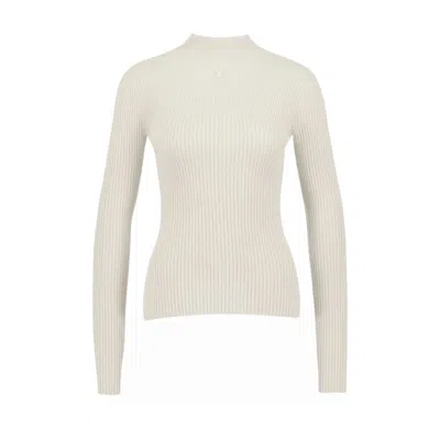 COURRÈGES MOCKNECK SWEATER - COTTON - WHITE