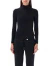 Courrèges Black High Neck Top In Black
