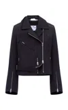 Courrèges Modular Asymmetric Cotton Jacket In Black