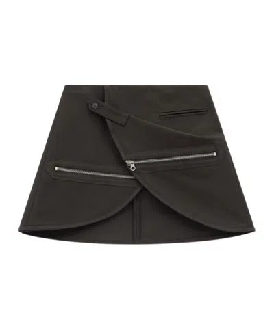 Courrèges Modular Cotton Miniskirt In Black