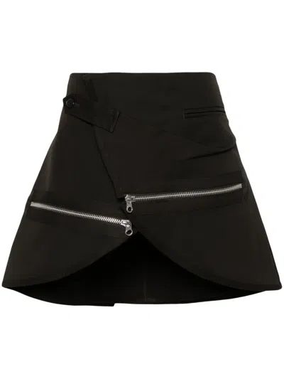 Courrèges Modular Cotton Miniskirt In Green