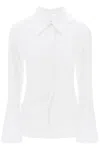 Courrèges Camicia In Popeline Di Cotone Modulare In Heritage White (white)