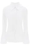 Courrèges Camicia In Popeline Di Cotone Modulare In White