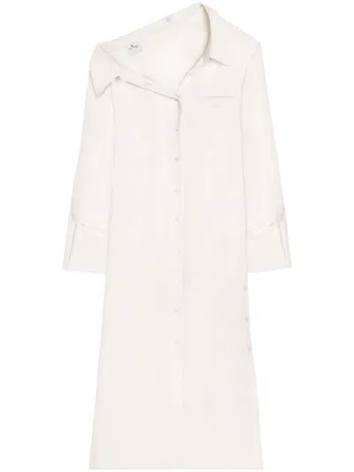Courrèges Modular Crepe Shirt Dress In 中性色