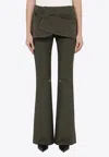 Courrèges Modular Overskirt Bootcut Pants In Green