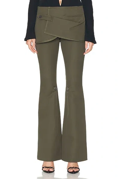 Courrèges Modular Overskirt Bootcut Pants In Green