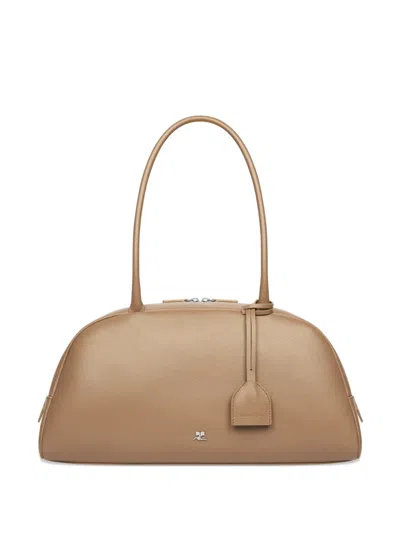 Courrèges Monday Leather Shoulder Bag In Metallic