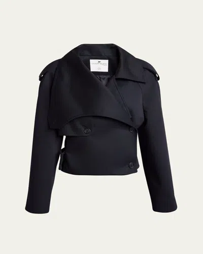 Courrèges Moto Viscose-blend Jacket In Navy