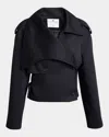 Courrèges Moto Viscose-blend Jacket In Navy