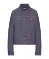 Courrèges Motorcycle Denim Jacket In Gray