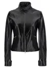 Courrèges Motorcycle Vinyl' Jacket In Black