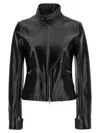 Courrèges Motorcycle Vinyl' Jacket In Black
