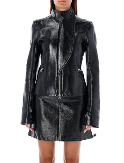 Courrèges Courreges 'motorcycle Vinyl' Jacket In Black