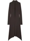 Courrèges Volcano Jersey Midi Dress In Mud Brown