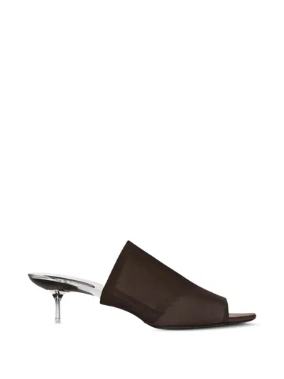 Courrèges Courregès Mules Mesh Chocolate Polyester Sandals In Brown