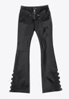 Courrèges Multi-buckle Vinyl Bootcut Pant In Black