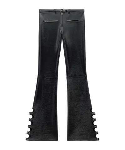 Courrèges Multi-buckle Flared Trousers In Black