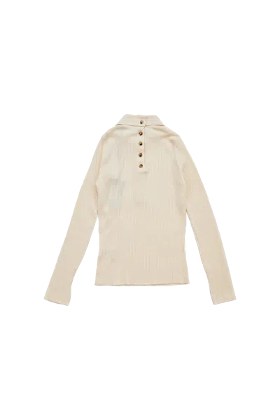 Courrèges Courreges Multi-button Light Wool Polo Natural In Brown